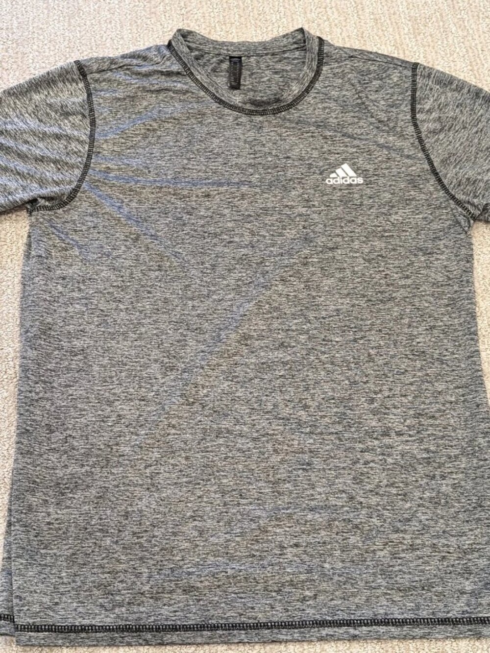 Adidas Gym and Golf Mens Performance T-Shirt Short Sleeve Heather Gray Athletic